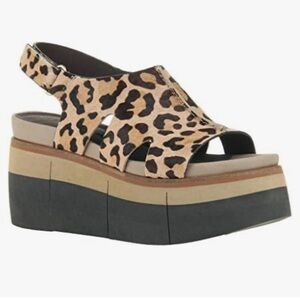 NAKEDFEET Geo Leopard Platform Sandals